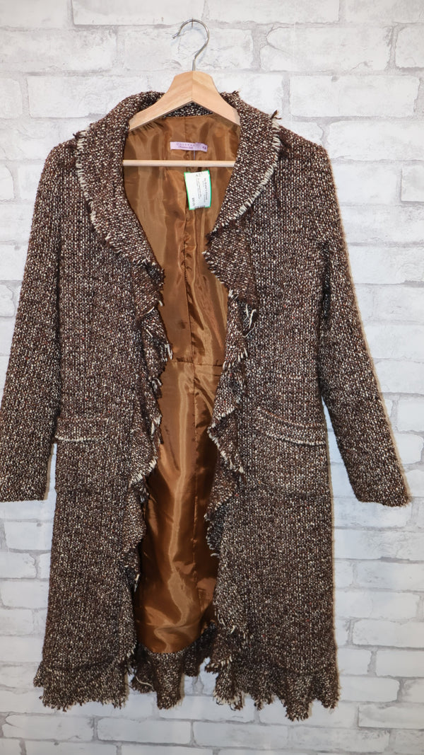 Calypso Christiane Celle Ruffled Tweed Coat