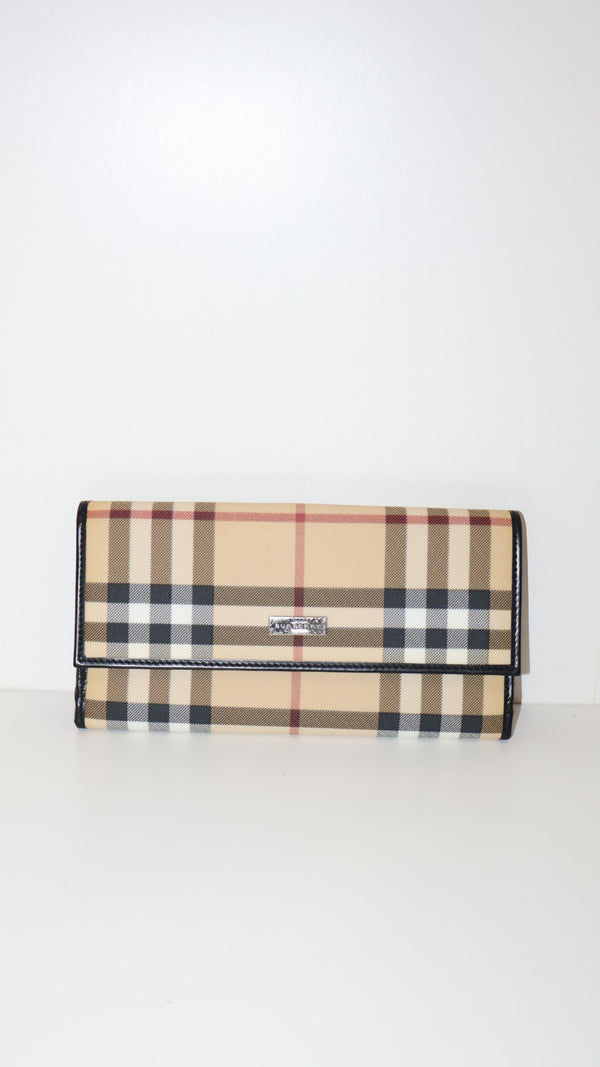 Burberry Nova Check Pattern Long Wallet