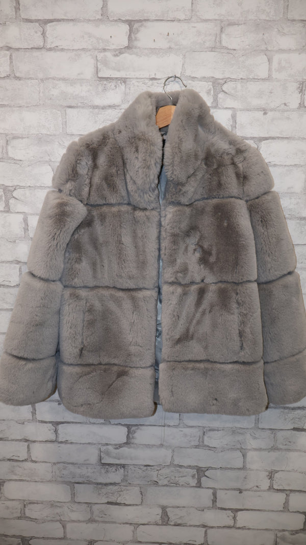Apparis Skylar Faux Fur Jacket in Smoke Grey